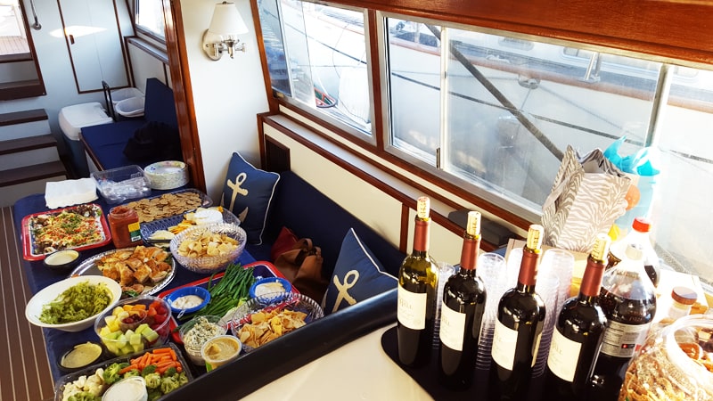 Catering on yacht