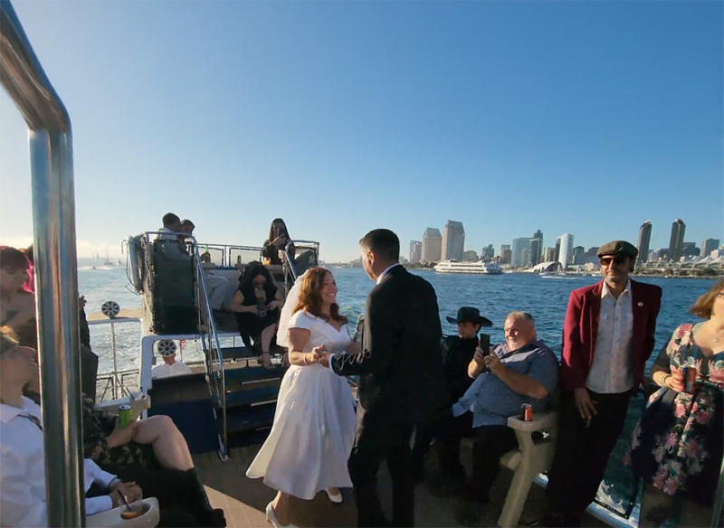 Exchanging Vows on Bella Luna Yacht